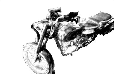Motosiklet görüntüleme rengi izole edilmiş sanat antika retro