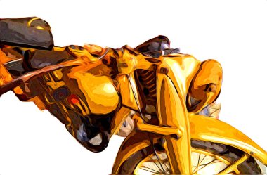 İkinci Dünya Savaşı 'ndan beri izole edilmiş beyaz bir geçmişi olan eski bir askeri motosiklet.