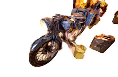 İkinci Dünya Savaşı 'ndan beri izole edilmiş beyaz bir geçmişi olan eski bir askeri motosiklet.