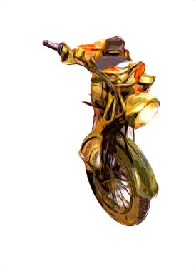 İkinci Dünya Savaşı 'ndan beri izole edilmiş beyaz bir geçmişi olan eski bir askeri motosiklet.