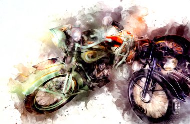 İkinci Dünya Savaşı 'ndan beri izole edilmiş beyaz bir geçmişi olan eski bir askeri motosiklet.