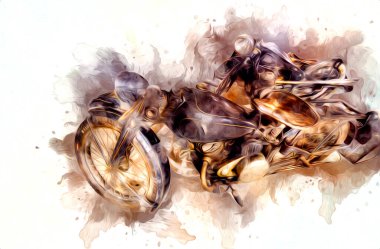 İkinci Dünya Savaşı 'ndan beri izole edilmiş beyaz bir geçmişi olan eski bir askeri motosiklet.