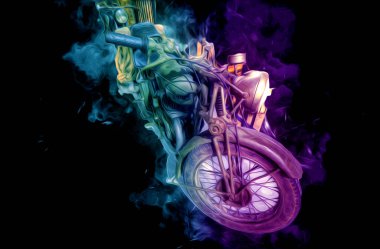 İkinci Dünya Savaşı 'ndan beri izole edilmiş beyaz bir geçmişi olan eski bir askeri motosiklet.