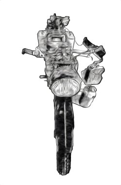 İkinci Dünya Savaşı 'ndan beri izole edilmiş beyaz bir geçmişi olan eski bir askeri motosiklet.