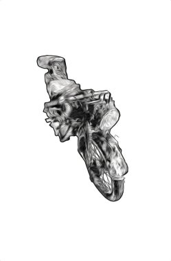 İkinci Dünya Savaşı 'ndan beri izole edilmiş beyaz bir geçmişi olan eski bir askeri motosiklet.