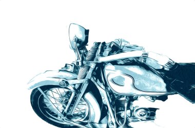 İkinci Dünya Savaşı 'ndan beri izole edilmiş beyaz bir geçmişi olan eski bir askeri motosiklet.