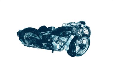 İkinci Dünya Savaşı 'ndan beri izole edilmiş beyaz bir geçmişi olan eski bir askeri motosiklet.