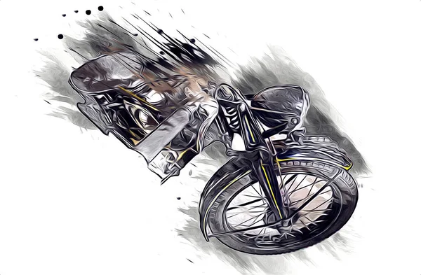 Motor cycle llustration color isolated art vintage retro