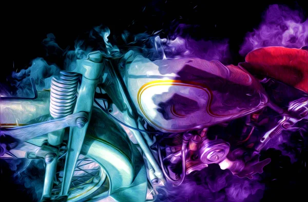 Régi Katonai Motorkerékpár Elszigetelt Fehér Háttérrel Második Világháború Óta — Stock Fotó