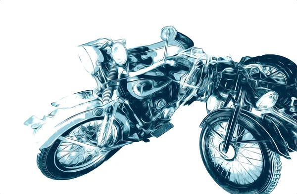 İkinci Dünya Savaşı 'ndan beri izole edilmiş beyaz bir geçmişi olan eski bir askeri motosiklet.