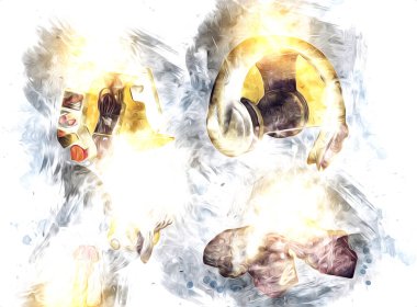 Beyaz bir arka planda izole edilmiş beyaz video oyunu joystickleri oyun alanı seti