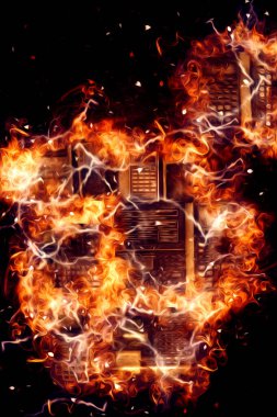 Eski dijital hesap makinesi çizimi, çizimi, resmi, sanatı