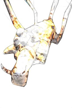 Beyaz arka planda korkunç tarantula örümceği, çizim, soluk soluğa