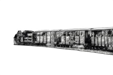 Eski buharlı lokomotif motoru antika