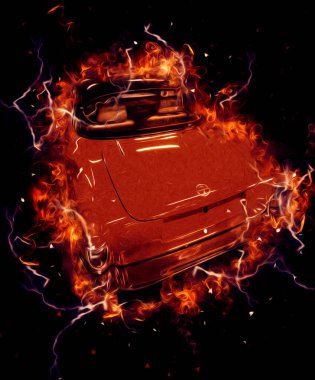 Klasik Retro Klasik Eski Araba Çizimi