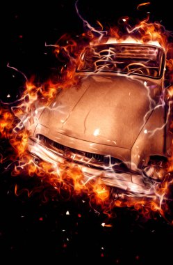 Klasik Retro Klasik Eski Araba Çizimi