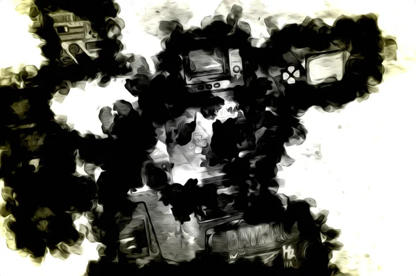 白い背景に隔離されたゲームのジョイスティックゲームパッドのセット — ストック写真
