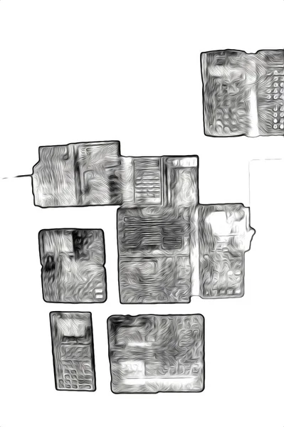 Старый Цифровой Калькулятор Иллюстрация Рисунок Живопись Искусство — стоковое фото