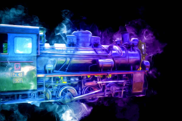 Old Steam Locomotive Engine Retro Vintage — Stock Photo, Image