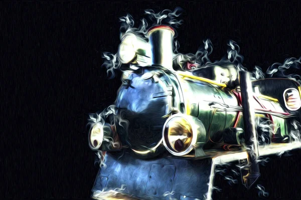 Old Steam Locomotive Engine Retro Vintage — Stock Photo, Image