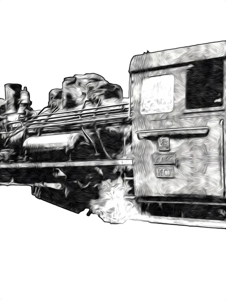 旧蒸汽机车发动机复古复古 — 图库照片