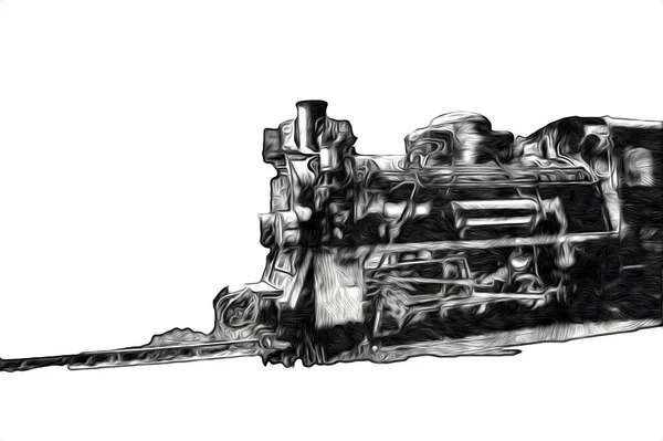 Velho Motor Locomotiva Vapor Retro Vintage — Fotografia de Stock