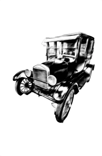 Vintage Retro Classic Old Car Illustration — Stock Photo, Image