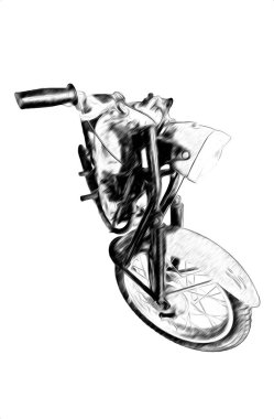 Motosiklet görüntüleme rengi izole edilmiş sanat antika retro