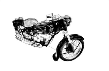 Motosiklet görüntüleme rengi izole edilmiş sanat antika retro