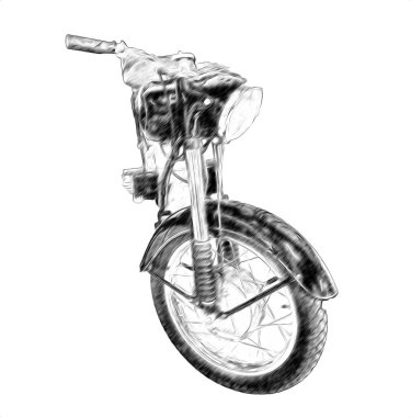 Motosiklet görüntüleme rengi izole edilmiş sanat antika retro