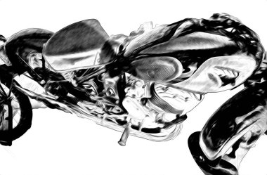 Motosiklet görüntüleme rengi izole edilmiş sanat antika retro
