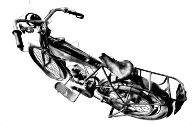 Motosiklet görüntüleme rengi izole edilmiş sanat antika retro