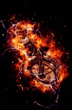 Motosiklet görüntüleme rengi izole edilmiş sanat antika retro