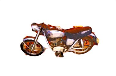 Motosiklet görüntüleme rengi izole edilmiş sanat antika retro