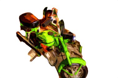 Motosiklet görüntüleme rengi izole edilmiş sanat antika retro