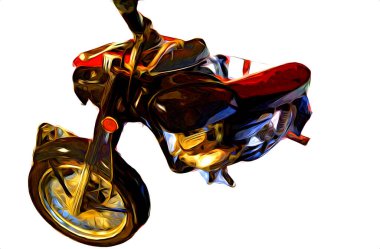 Motosiklet görüntüleme rengi izole edilmiş sanat antika retro