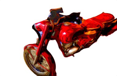 Motosiklet görüntüleme rengi izole edilmiş sanat antika retro