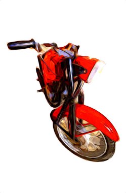 Motosiklet görüntüleme rengi izole edilmiş sanat antika retro