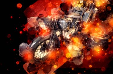 İkinci Dünya Savaşı 'ndan beri izole edilmiş beyaz bir geçmişi olan eski bir askeri motosiklet.