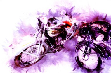 İkinci Dünya Savaşı 'ndan beri izole edilmiş beyaz bir geçmişi olan eski bir askeri motosiklet.