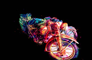 İkinci Dünya Savaşı 'ndan beri izole edilmiş beyaz bir geçmişi olan eski bir askeri motosiklet.