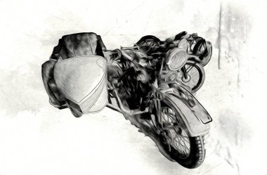 İkinci Dünya Savaşı 'ndan beri izole edilmiş beyaz bir geçmişi olan eski bir askeri motosiklet.