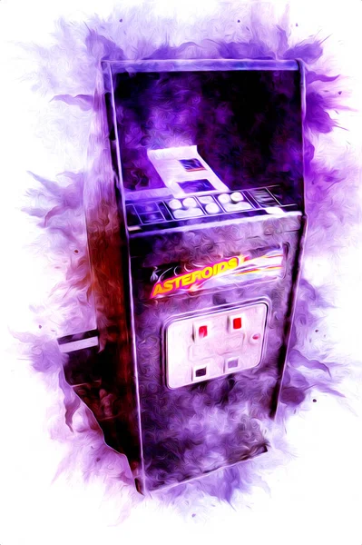 Máquina Jogo Arcade Retro Colorido Com Design Abstrato Ilustração Pintura — Fotografia de Stock