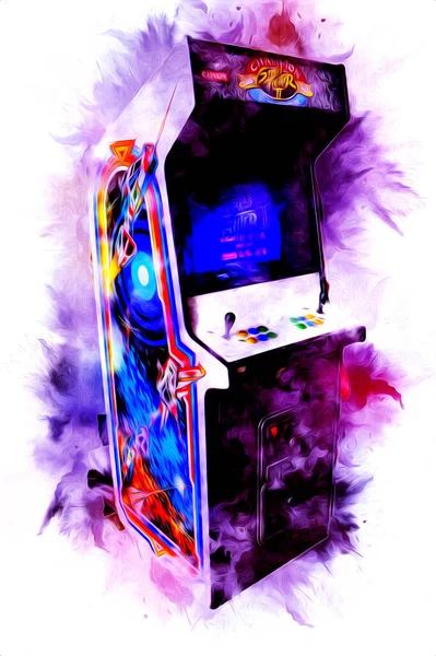 Πολύχρωμο Ρετρό Arcade Παιχνίδι Μηχανή Αφηρημένο Σχεδιασμό Εικονογράφηση Χρώμα — Φωτογραφία Αρχείου