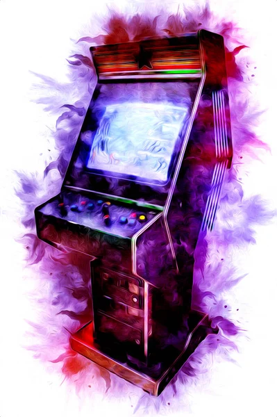 Πολύχρωμο Ρετρό Arcade Παιχνίδι Μηχανή Αφηρημένο Σχεδιασμό Εικονογράφηση Χρώμα — Φωτογραφία Αρχείου