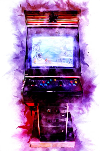 Πολύχρωμο Ρετρό Arcade Παιχνίδι Μηχανή Αφηρημένο Σχεδιασμό Εικονογράφηση Χρώμα — Φωτογραφία Αρχείου