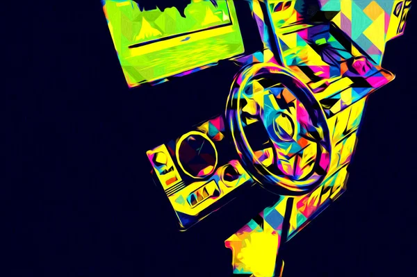 Kolorowe Gry Zręcznościowe Retro Maszyna Abstrakcyjna Konstrukcja Ilustracja Farba — Zdjęcie stockowe