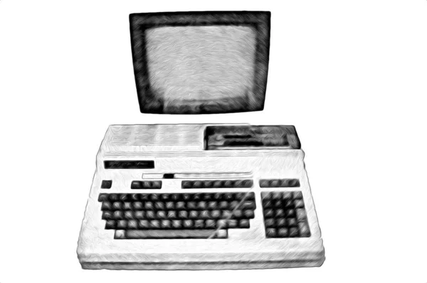 旧电脑艺术图解 复古古机 — 图库照片