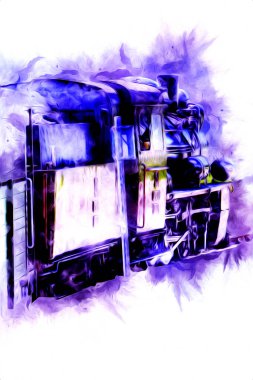 Eski buharlı lokomotif motoru antika