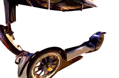 Klasik Retro Klasik Eski Araba Çizimi